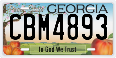 GA license plate CBM4893