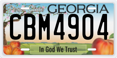 GA license plate CBM4904