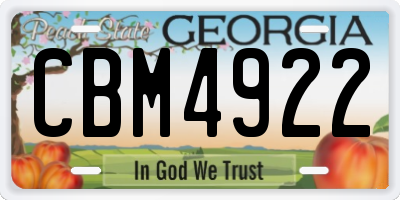 GA license plate CBM4922