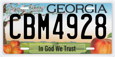 GA license plate CBM4928
