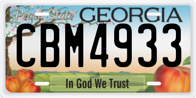 GA license plate CBM4933