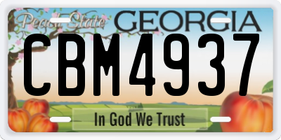 GA license plate CBM4937