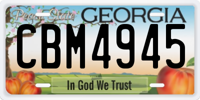 GA license plate CBM4945
