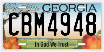 GA license plate CBM4948