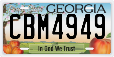 GA license plate CBM4949