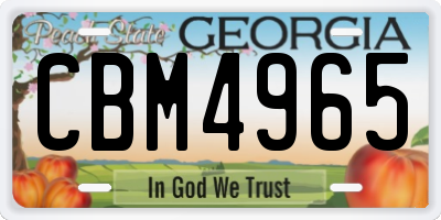 GA license plate CBM4965