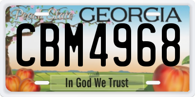 GA license plate CBM4968
