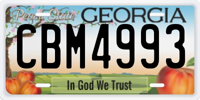 GA license plate CBM4993