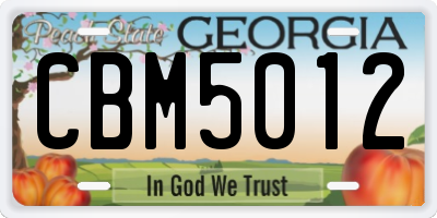 GA license plate CBM5012