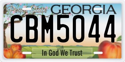 GA license plate CBM5044