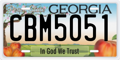 GA license plate CBM5051