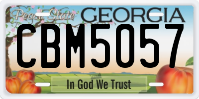 GA license plate CBM5057