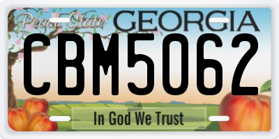 GA license plate CBM5062