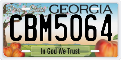 GA license plate CBM5064