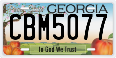 GA license plate CBM5077