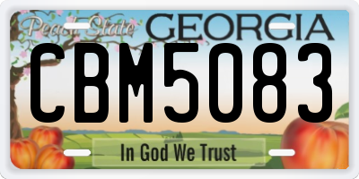 GA license plate CBM5083