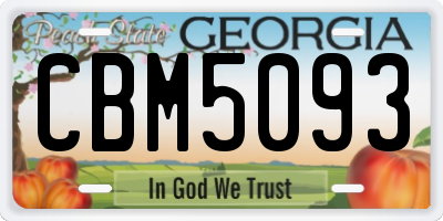 GA license plate CBM5093