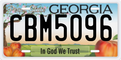GA license plate CBM5096