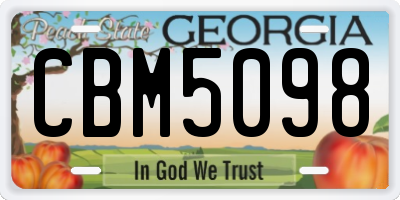 GA license plate CBM5098