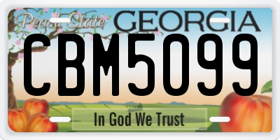 GA license plate CBM5099