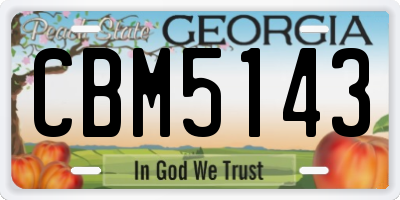 GA license plate CBM5143
