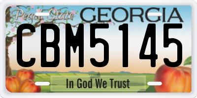 GA license plate CBM5145