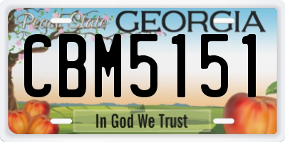 GA license plate CBM5151