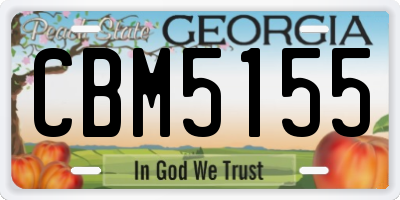 GA license plate CBM5155