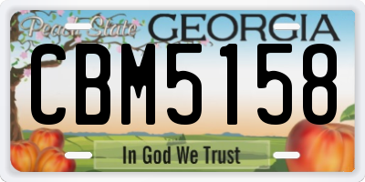 GA license plate CBM5158