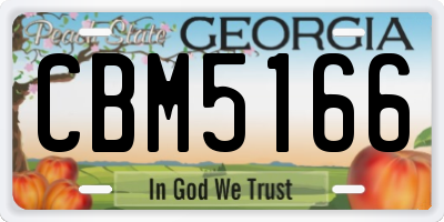 GA license plate CBM5166