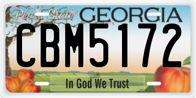 GA license plate CBM5172