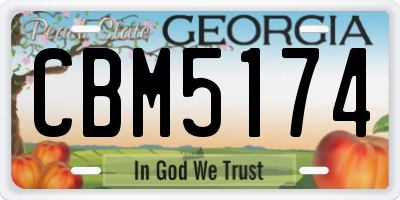 GA license plate CBM5174