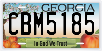 GA license plate CBM5185