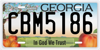 GA license plate CBM5186