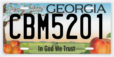 GA license plate CBM5201
