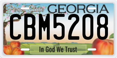 GA license plate CBM5208