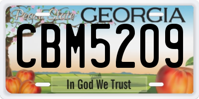 GA license plate CBM5209
