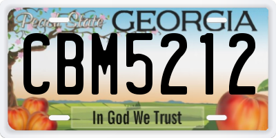 GA license plate CBM5212