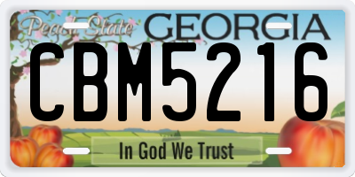 GA license plate CBM5216