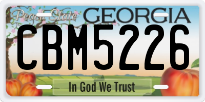 GA license plate CBM5226