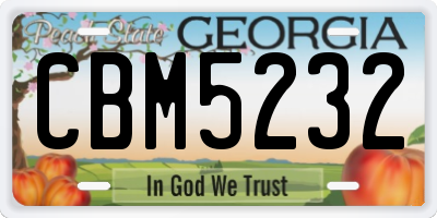 GA license plate CBM5232