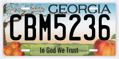 GA license plate CBM5236