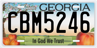GA license plate CBM5246