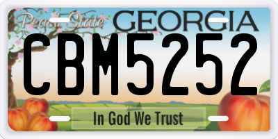 GA license plate CBM5252