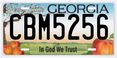 GA license plate CBM5256