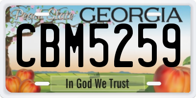 GA license plate CBM5259