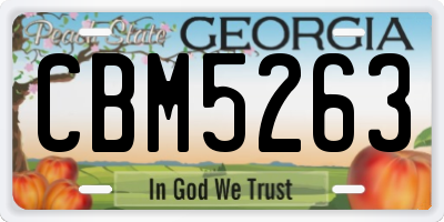 GA license plate CBM5263