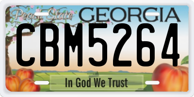 GA license plate CBM5264