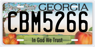 GA license plate CBM5266