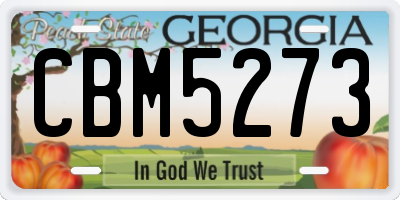 GA license plate CBM5273